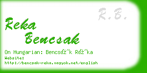 reka bencsak business card